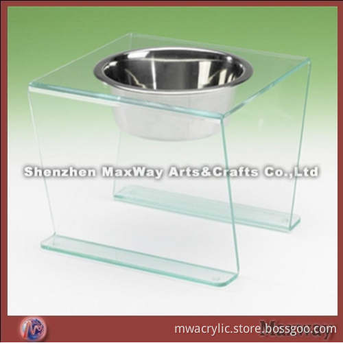 Vertical Single Acrylic Pet Bowl Stand